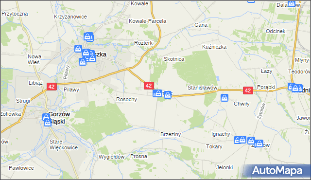 mapa Strojec gmina Praszka, Strojec gmina Praszka na mapie Targeo