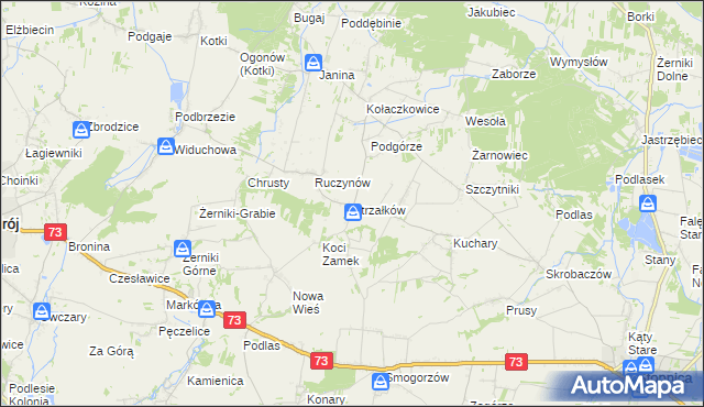 mapa Strzałków gmina Stopnica, Strzałków gmina Stopnica na mapie Targeo
