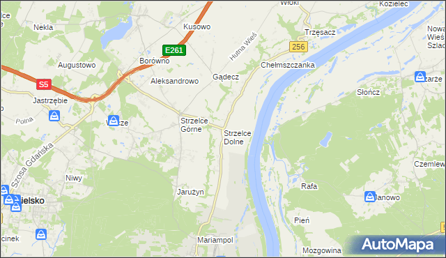 mapa Strzelce Dolne, Strzelce Dolne na mapie Targeo