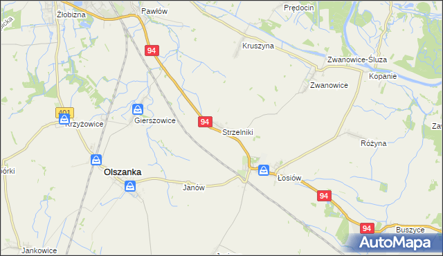 mapa Strzelniki gmina Lewin Brzeski, Strzelniki gmina Lewin Brzeski na mapie Targeo