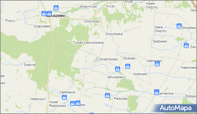 mapa Strzembowo, Strzembowo na mapie Targeo