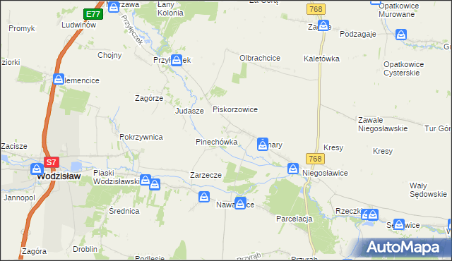 mapa Strzeszkowice, Strzeszkowice na mapie Targeo