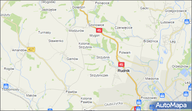 mapa Strzybnik, Strzybnik na mapie Targeo