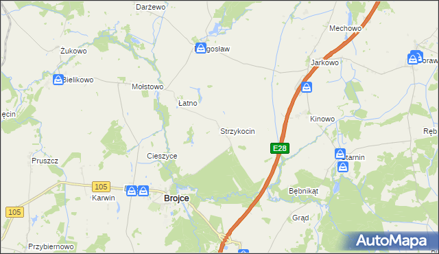 mapa Strzykocin, Strzykocin na mapie Targeo