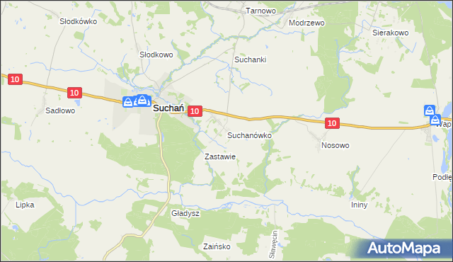 mapa Suchanówko, Suchanówko na mapie Targeo