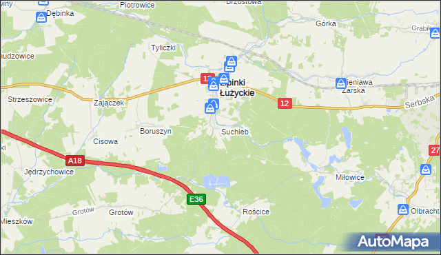 mapa Suchleb, Suchleb na mapie Targeo