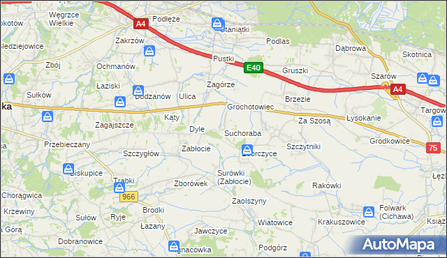 mapa Suchoraba, Suchoraba na mapie Targeo