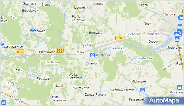 mapa Suchostruga, Suchostruga na mapie Targeo