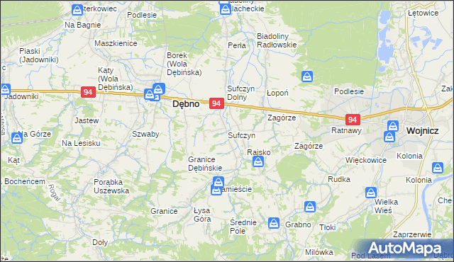 mapa Sufczyn gmina Dębno, Sufczyn gmina Dębno na mapie Targeo