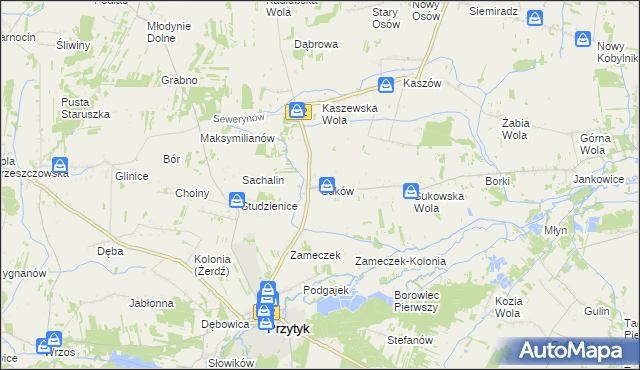 mapa Suków gmina Przytyk, Suków gmina Przytyk na mapie Targeo