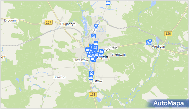 mapa Sulęcin, Sulęcin na mapie Targeo