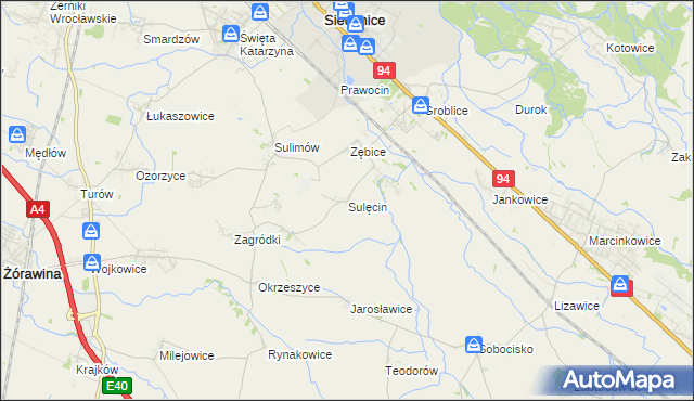 mapa Sulęcin gmina Siechnice, Sulęcin gmina Siechnice na mapie Targeo