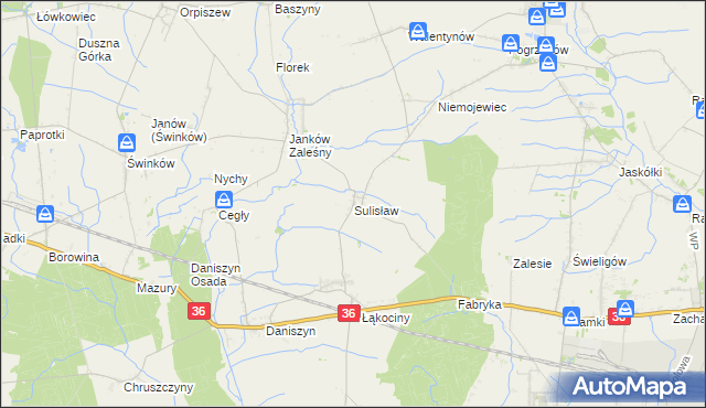 mapa Sulisław gmina Raszków, Sulisław gmina Raszków na mapie Targeo