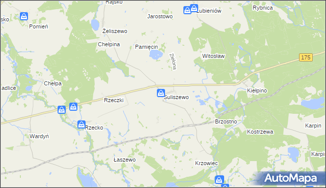 mapa Suliszewo gmina Choszczno, Suliszewo gmina Choszczno na mapie Targeo