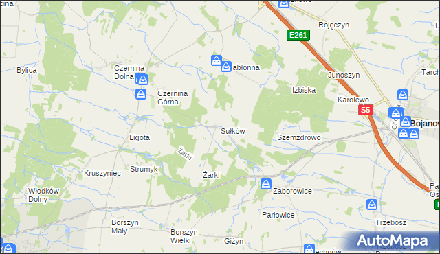 mapa Sułków gmina Góra, Sułków gmina Góra na mapie Targeo