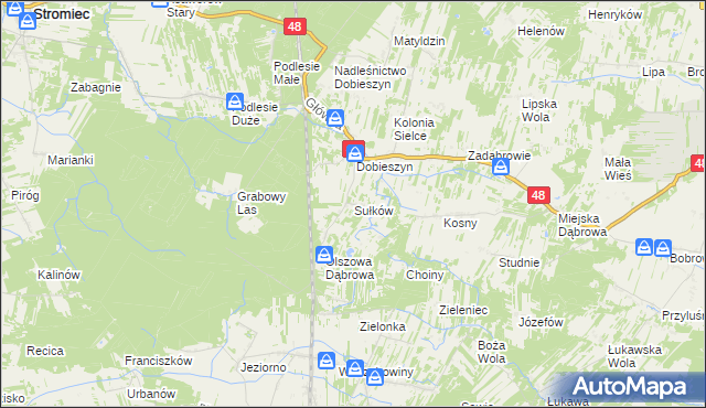 mapa Sułków gmina Stromiec, Sułków gmina Stromiec na mapie Targeo