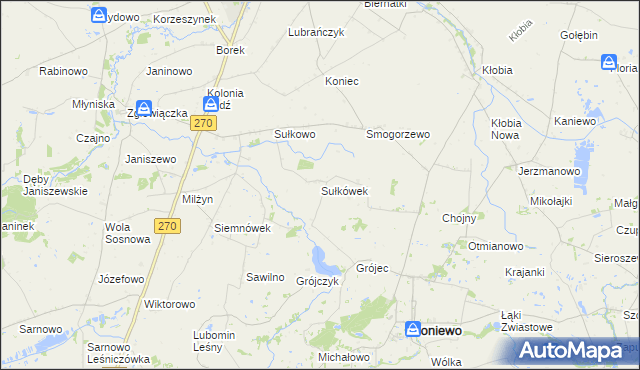 mapa Sułkówek, Sułkówek na mapie Targeo