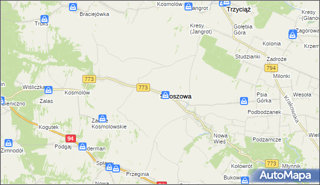 mapa Sułoszowa, Sułoszowa na mapie Targeo