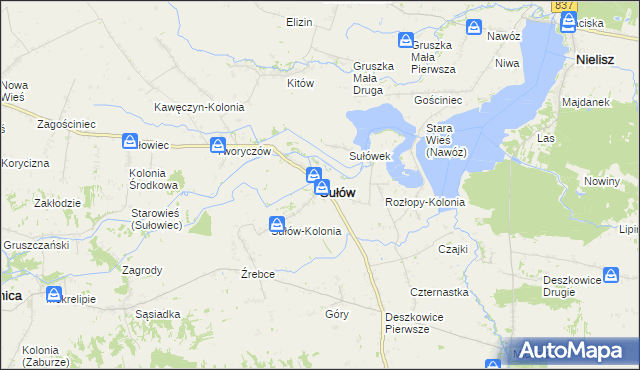 mapa Sułów powiat zamojski, Sułów powiat zamojski na mapie Targeo