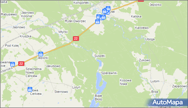 mapa Suszek, Suszek na mapie Targeo