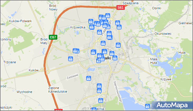 mapa Suwałk, Suwałki na mapie Targeo