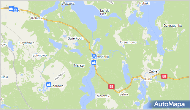 mapa Swaderki, Swaderki na mapie Targeo
