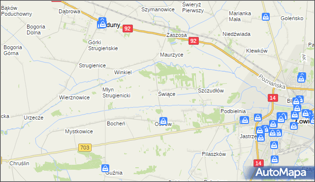 mapa Świące, Świące na mapie Targeo