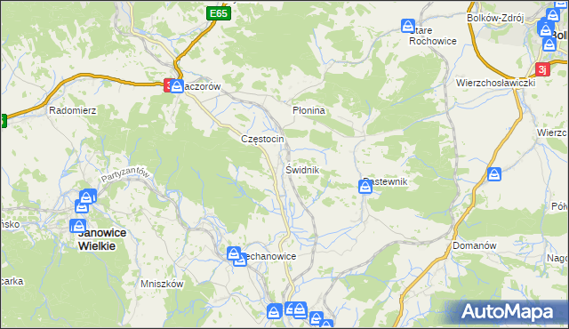 mapa Świdnik gmina Marciszów, Świdnik gmina Marciszów na mapie Targeo
