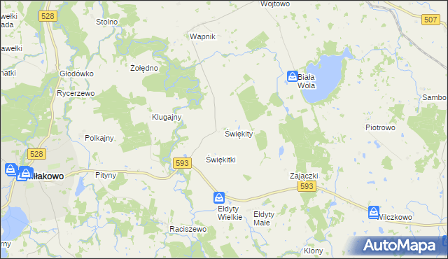 mapa Świękity, Świękity na mapie Targeo