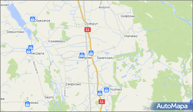 mapa Świerkówki, Świerkówki na mapie Targeo