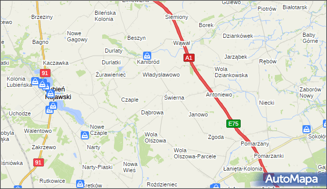 mapa Świerna, Świerna na mapie Targeo