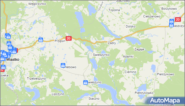 mapa Świeszynko, Świeszynko na mapie Targeo