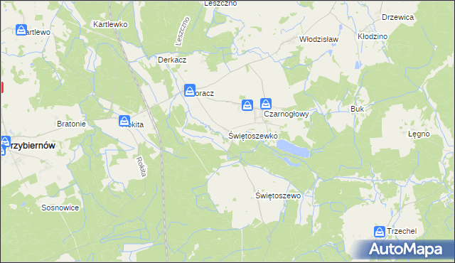 mapa Świętoszewko, Świętoszewko na mapie Targeo