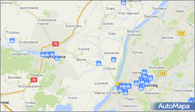 mapa Świężyca, Świężyca na mapie Targeo
