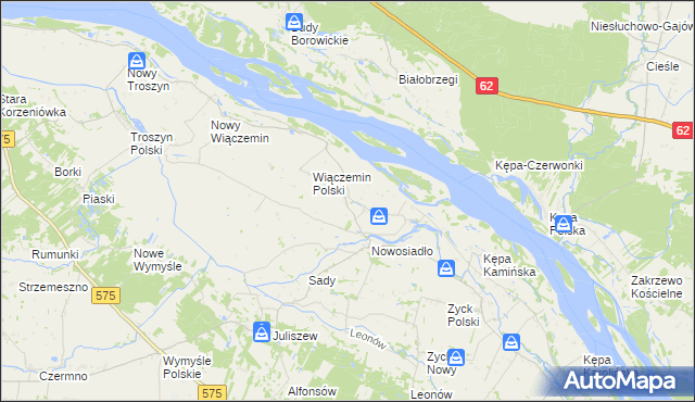 mapa Świniary gmina Słubice, Świniary gmina Słubice na mapie Targeo