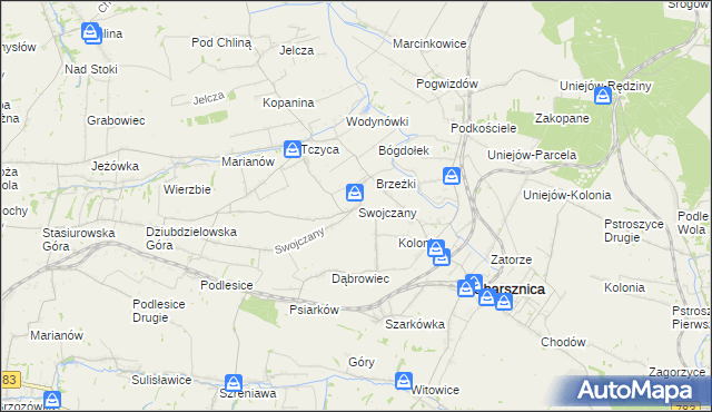 mapa Swojczany, Swojczany na mapie Targeo