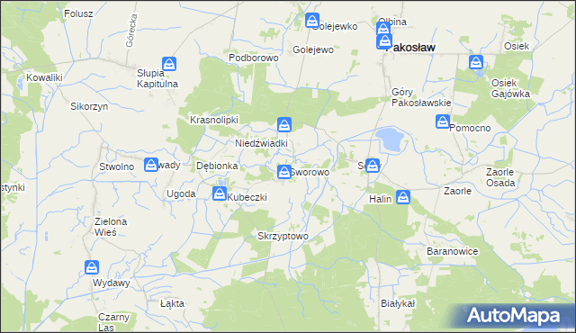 mapa Sworowo, Sworowo na mapie Targeo