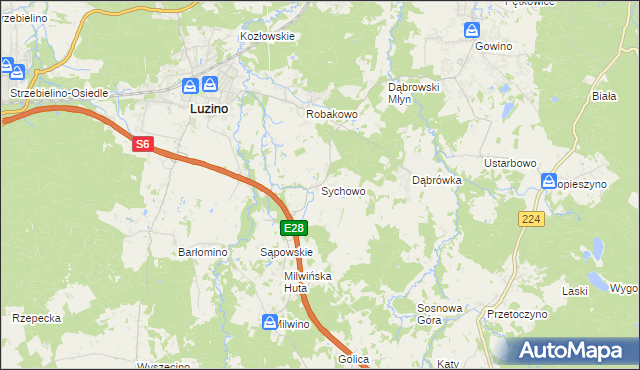 mapa Sychowo, Sychowo na mapie Targeo