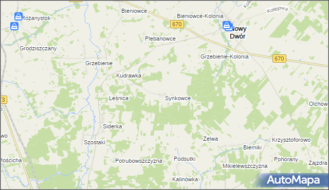 mapa Synkowce, Synkowce na mapie Targeo