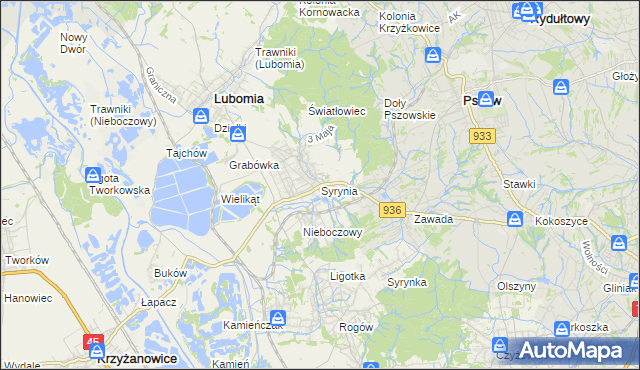 mapa Syrynia, Syrynia na mapie Targeo