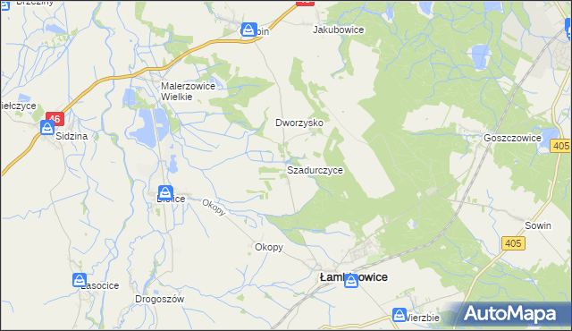 mapa Szadurczyce, Szadurczyce na mapie Targeo