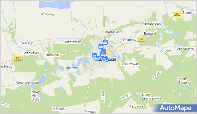 mapa Szamocin powiat chodzieski, Szamocin powiat chodzieski na mapie Targeo