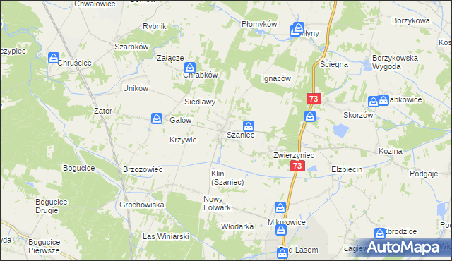 mapa Szaniec, Szaniec na mapie Targeo