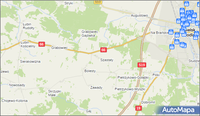 mapa Szastały, Szastały na mapie Targeo