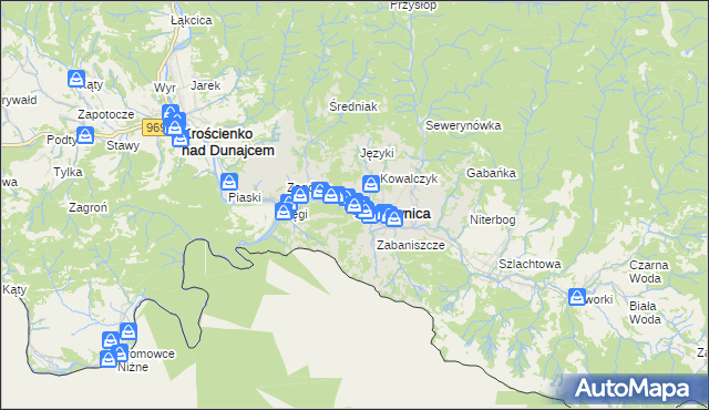 mapa Szczawnica, Szczawnica na mapie Targeo