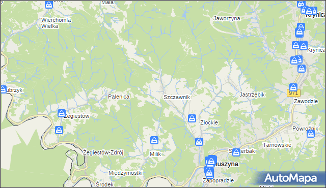 mapa Szczawnik, Szczawnik na mapie Targeo