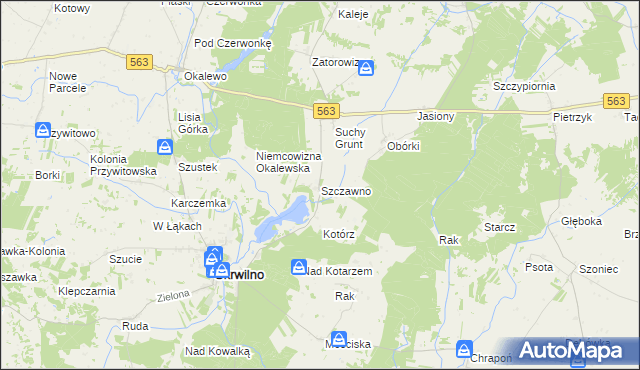 mapa Szczawno gmina Skrwilno, Szczawno gmina Skrwilno na mapie Targeo