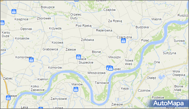 mapa Szczebrzusz, Szczebrzusz na mapie Targeo