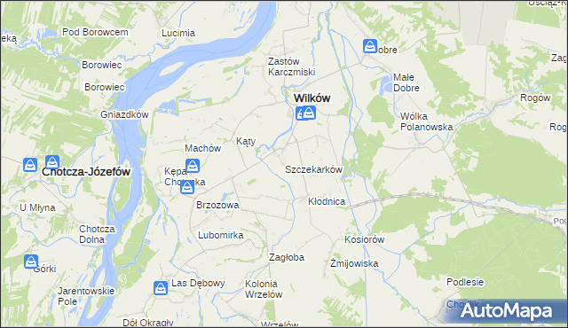 mapa Szczekarków gmina Wilków, Szczekarków gmina Wilków na mapie Targeo