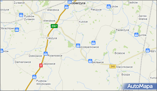 mapa Szczepankowice, Szczepankowice na mapie Targeo